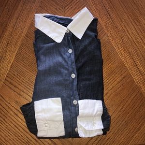 Chambray button up blouse